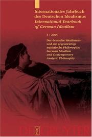 Cover of: Internationales Jahrbuch des Deutschen Idealismus / International Yearbook of German Idealism 2005 by 