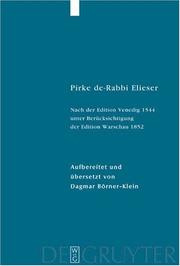Cover of: Pirke De-Rabbi Elieser (Studia Judaica)