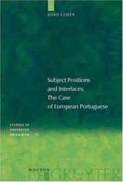 Cover of: Subject positions and interfaces: the case of European Portuguese