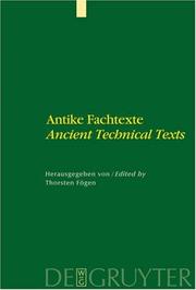 Cover of: Antike Fachtexte/Ancient Technical Texts