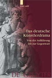 Cover of: Das Deutsche Kunstlerdrama by Uwe Japp