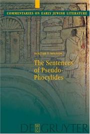 The sentences of Pseudo-Phocylides by Walter T. Wilson