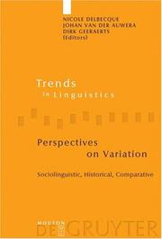 Cover of: Perspectives on variation by edited by Nicole Delbecque, Johan van der Auwera, Dirk Geeraerts.