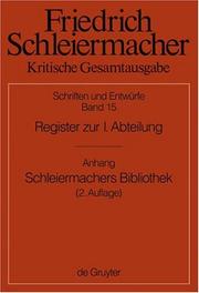 Cover of: Register Zur I. Ateilung