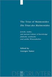 Cover of: The Trias of Maimonides: Jewish, Arabic, And Ancient Culture of Knowledge (Studia Judaica) (Studia Judaica)