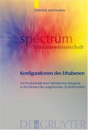 Cover of: Konfigurationen Des Erhabenen: Zur Produktivitat Einer Asthetischen Kategorie in Der Literatur Des Ausgehenden 20 (Spectrum Literaturwissenschaft/Spectrum Literature)