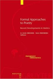 Cover of: Formal approaches to poetry: recent developments in metrics
