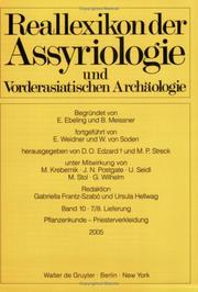 Reallexikon der Assyriologie und vorderasiatischen Archa ologie by Erich Ebeling, Bruno Meissner, Ernst Weidner, Wolfram von Soden, Dietz O. Edzard