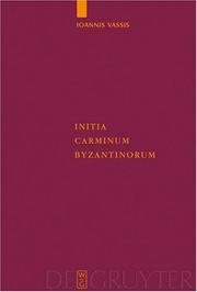 Cover of: Initia Carminum Byzantinorum (Supplementa Byzantina)