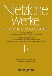 Cover of: Neitzsche Werke, Kristische Gesamtausgabe: Abteilung 1/Band 3 by Johann Figl, Hans Gerald Hodl, Ingo W. Rath