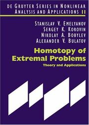 Cover of: Homotopy of Extremal Problems by Stanslav V. Emelyanov