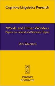 Cover of: Words and Other Wonders (Cognitive Linguistic Research)