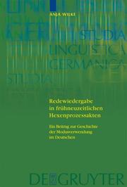 Cover of: Redewiedergabe in Fruhneuzeitlichen Hexenprozessakten (Studia Linguistica Germanica) (Studia Linguistica Germanica)