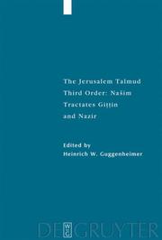 Cover of: The Jerusalem Talmud: Third Order: Nasim by Heinrich W. Guggenheimer