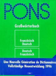 Cover of: Pons-Grosswörterbuch: Französisch-Deutsch, mit Daumenregister