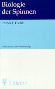Cover of: Biologie der Spinnen by Rainer F. Foelix