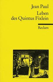 Cover of: Leben des Quintus Fixlein.