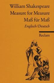 Cover of: Maß für Maß / Measure for Measure. by William Shakespeare, William Shakespeare