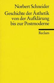 Cover of: Geschichte der Ästhetik von der Aufklärung bis zur Postmoderne: eine paradigmatische Einführung