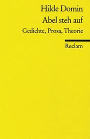 Cover of: Abel steh auf: Gedichte, Prosa, Theorie