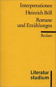 Cover of: Interpretationen: Heinrich Böll. Romane und Erzählungen. (Lernmaterialien)
