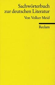Cover of: Sachwörterbuch zur deutschen Literatur. by Volker Meid, Volker Meid