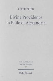 Cover of: Divine providence in Philo of Alexandria by Peter Frick