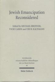 Cover of: Jewish emancipation reconsidered: the French and German models