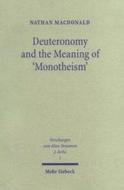 Cover of: Deuteronomy and the meaning of "monotheism"