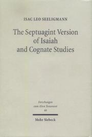 The Septuagint version of Isaiah and cognate studies by Isaac Leo Seeligmann