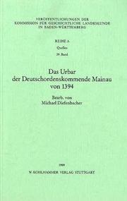 Cover of: Das Urbar der Deutschordenskommende Mainau von 1394