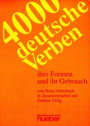 Cover of: 4000 deutsche Verben by Heinz Griesbach