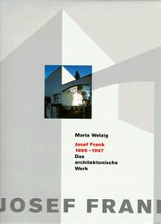 Cover of: Josef Frank (1885-1967): das architektonische Werk
