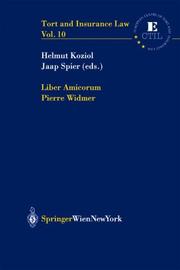 Cover of: Liber Amicorum Pierre Widmer (Tort and Insurance Law)