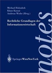 Cover of: Rechtliche Grundlagen der Informationswirtschaft