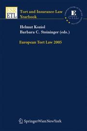 Cover of: European Tort Law 2005 (Tort and Insurance Law / Tort and Insurance Law - Yearbooks)