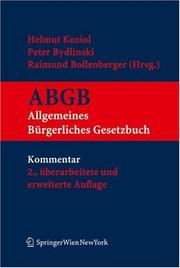 Cover of: Kurzkommentar zum ABGB by 
