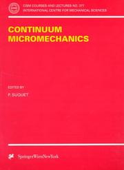 Cover of: Continuum Micromechanics | P. Suquet