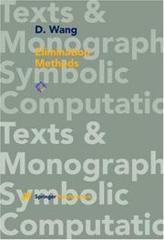 Cover of: Elimination Methods (Texts and Monographs in Symbolic Computation)