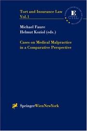 Cover of: Cases on Medical Malpractice in a Comparative Perspective (Tort and Insurance Law)
