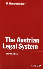 Cover of: The Austrian legal system by Herbert Hausmaninger