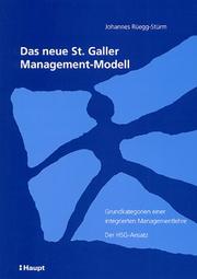 Cover of: Das neue St. Galler Management-Modell by Johannes Rüegg-Stürm