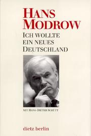Cover of: Ich wollte ein neues Deutschland by Hans Modrow