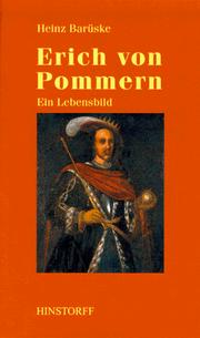 Cover of: Erich von Pommern by Heinz Barüske