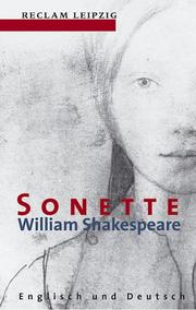 Cover of: Sonette. engl/dt. Nachwort von Stefana Sabin, übersetzt von Gottlob Regis. by William Shakespeare