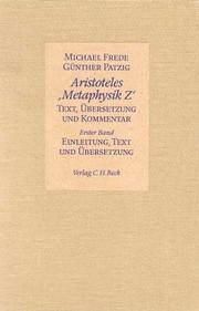 Cover of: Aristoteles, "Metaphysik Z" by Aristotle