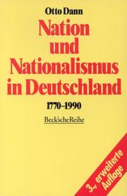 Cover of: Nation und Nationalismus in Deutschland, 1770-1990 by Otto Dann