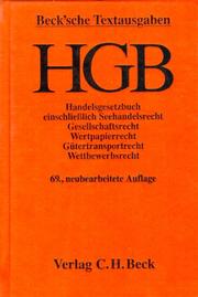 Cover of: Handelsgesetzbuch by Germany