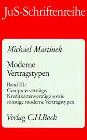 Cover of: Moderne Vertragstypen III.