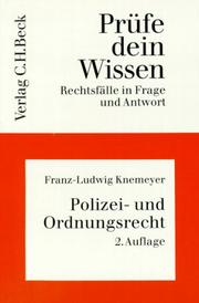 Cover of: Prüfe dein Wissen, H.23, Polizeirecht und Ordnungsrecht